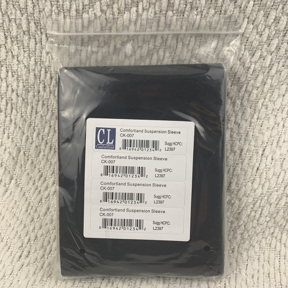 NEW Comfortland‎ CK-007 Knee Brace Suspension Sleeve L2397 Black Comfort Land